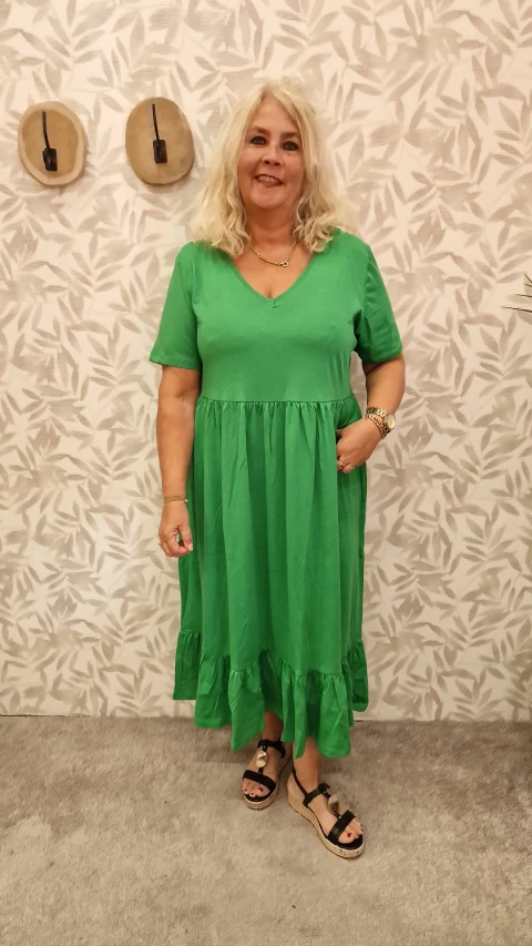 Peplum Calf Dress  Carmay Green Bee