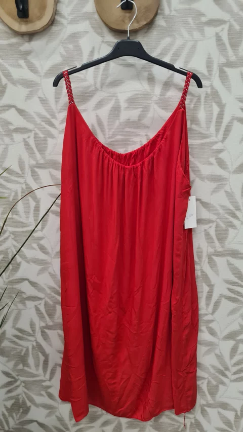 Jurk Inez effen rood  t/m 52