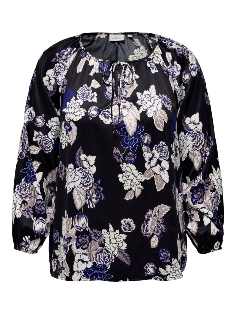 Blouse Carfriyay black flower t/m 54