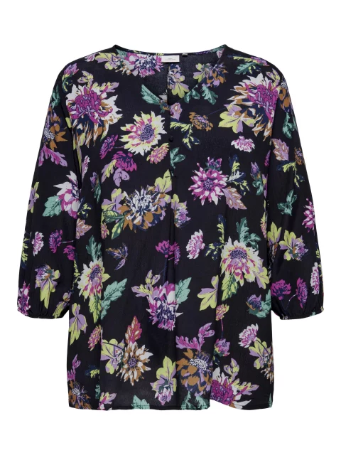 Blouse Carantona black wild flower t/m 54